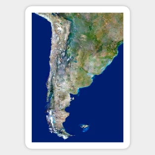 Chile and Argentina, satellite image (E070/0600) Sticker